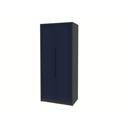 Шкаф распашной Тренд КТ-Ш2 (Антрацит ЛДСП/ Индиго ЛМДФ) Ш918 В2128 Г547